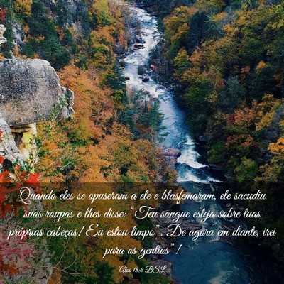 Picture 03 - Atos 18:6 BSL - Quando eles se opuseram a ele e blasfemaram, ele - Bible Verse Picture