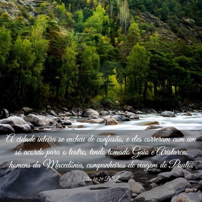 Picture 03 - Atos 19:29 BSL - A cidade inteira se encheu de confusão, e eles - Bible Verse Picture