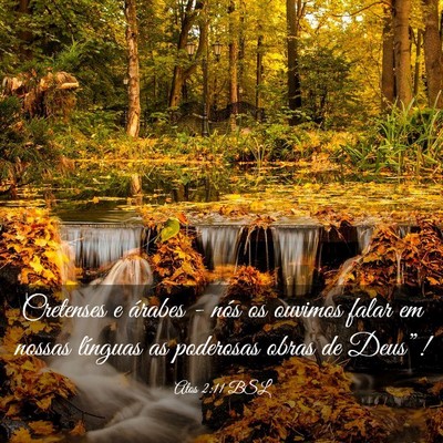 Picture 03 - Atos 2:11 BSL - Cretenses e árabes - nós os ouvimos falar em - Bible Verse Picture
