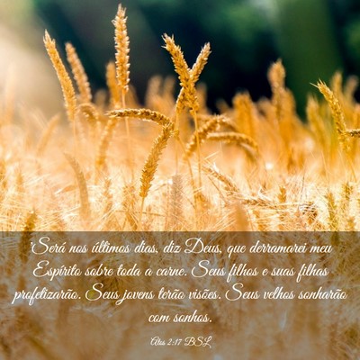 Picture 03 - Atos 2:17 BSL - 'Será nos últimos dias, diz Deus, que - Bible Verse Picture