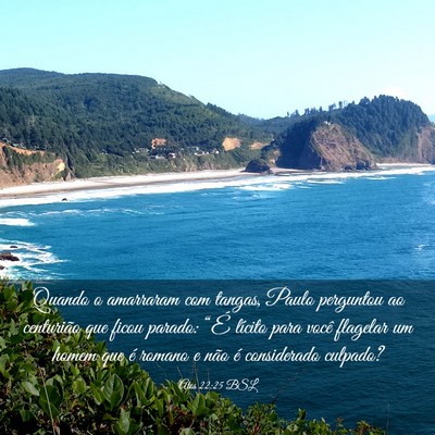 Picture 03 - Atos 22:25 BSL - Quando o amarraram com tangas, Paulo perguntou ao - Bible Verse Picture