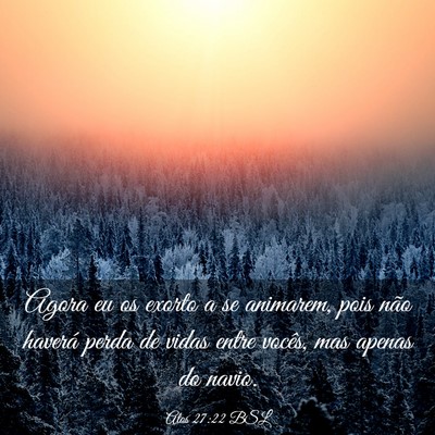 Picture 03 - Atos 27:22 BSL - Agora eu os exorto a se animarem, pois não - Bible Verse Picture