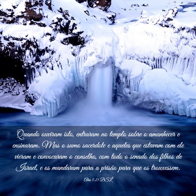 Picture 03 - Atos 5:21 BSL - Quando ouviram isto, entraram no templo sobre o - Bible Verse Picture