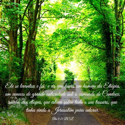 Picture 03 - Atos 8:27 BSL - Ele se levantou e foi; e eis que havia um homem - Bible Verse Picture