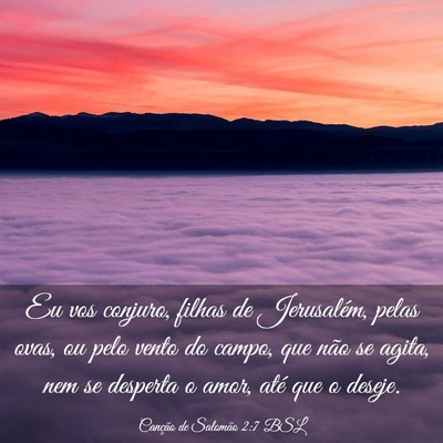 Picture 03 - Canção de Salomão 2:7 BSL - Eu vos conjuro, filhas de Jerusalém, pelas ovas, - Bible Verse Picture