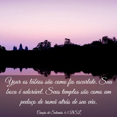 Picture 03 - Canção de Salomão 4:3 BSL - Your os lábios são como fio escarlate. Sua boca - Bible Verse Picture