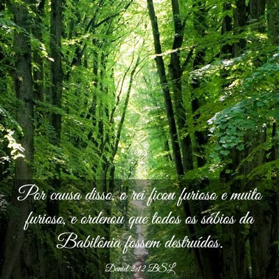 Picture 03 - Daniel 2:12 BSL - Por causa disso, o rei ficou furioso e muito - Bible Verse Picture
