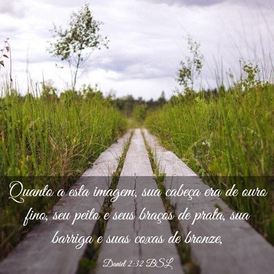 Picture 03 - Daniel 2:32 BSL - Quanto a esta imagem, sua cabeça era de ouro - Bible Verse Picture