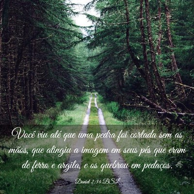 Picture 03 - Daniel 2:34 BSL - Você viu até que uma pedra foi cortada sem as - Bible Verse Picture