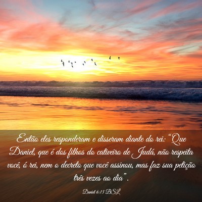 Picture 03 - Daniel 6:13 BSL - Então eles responderam e disseram diante do rei: - Bible Verse Picture