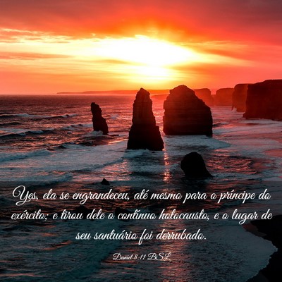 Picture 03 - Daniel 8:11 BSL - Yes, ela se engrandeceu, até mesmo para o - Bible Verse Picture