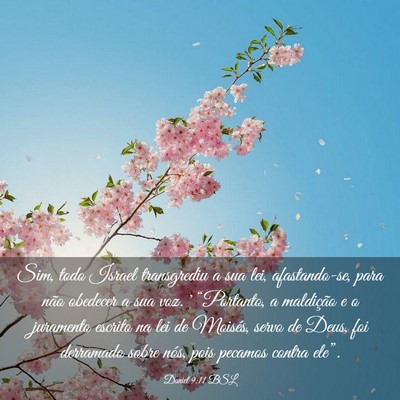 Picture 03 - Daniel 9:11 BSL - Sim, todo Israel transgrediu a sua lei, - Bible Verse Picture