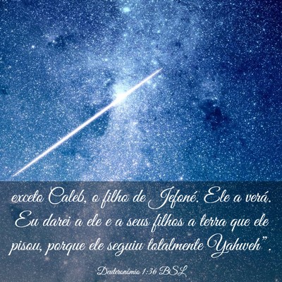 Picture 03 - Deuteronômio 1:36 BSL - exceto Caleb, o filho de Jefoné. Ele a verá. Eu - Bible Verse Picture
