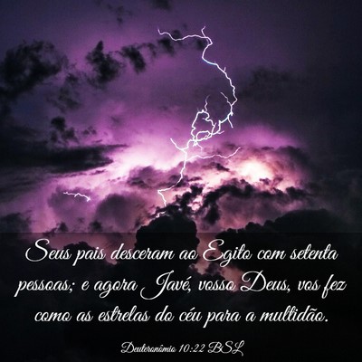 Picture 03 - Deuteronômio 10:22 BSL - Seus pais desceram ao Egito com setenta pessoas; - Bible Verse Picture