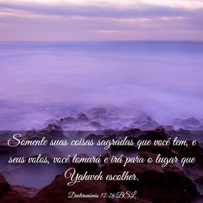 Picture 03 - Deuteronômio 12:26 BSL - Somente suas coisas sagradas que você tem, e - Bible Verse Picture