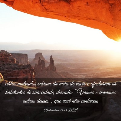 Picture 03 - Deuteronômio 13:13 BSL - certos malvados saíram do meio de vocês e - Bible Verse Picture