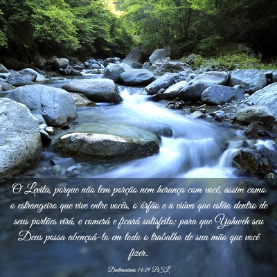 Picture 03 - Deuteronômio 14:29 BSL - O Levita, porque não tem porção nem herança - Bible Verse Picture