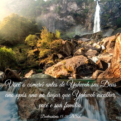 Picture 03 - Deuteronômio 15:20 BSL - Você o comerá antes de Yahweh seu Deus ano - Bible Verse Picture
