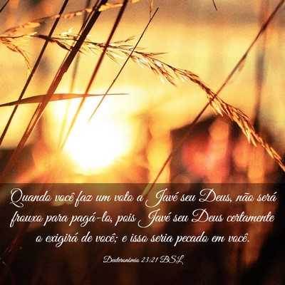 Picture 03 - Deuteronômio 23:21 BSL - Quando você faz um voto a Javé seu Deus, não - Bible Verse Picture