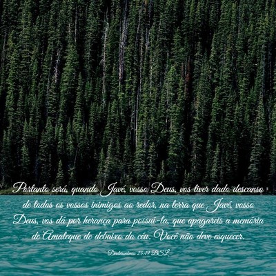 Picture 03 - Deuteronômio 25:19 BSL - Portanto será, quando Javé, vosso Deus, vos - Bible Verse Picture