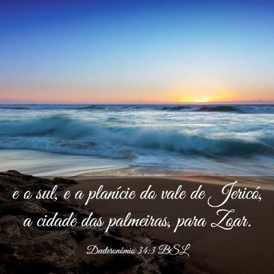 Picture 03 - Deuteronômio 34:3 BSL - e o sul, e a planície do vale de Jericó, a - Bible Verse Picture
