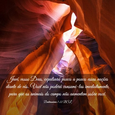 Picture 03 - Deuteronômio 7:22 BSL - Javé, vosso Deus, expulsará pouco a pouco essas - Bible Verse Picture