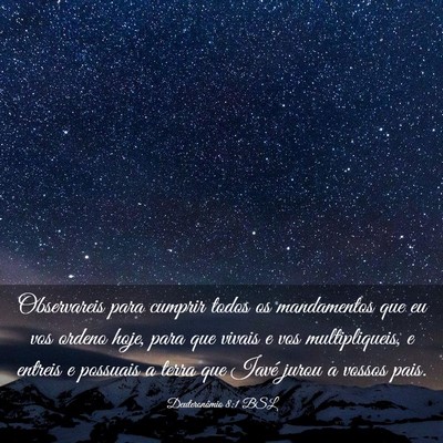 Picture 03 - Deuteronômio 8:1 BSL - Observareis para cumprir todos os mandamentos que - Bible Verse Picture