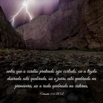 Picture 03 - Eclesiastes 12:6 BSL - antes que o cordão prateado seja cortado, ou a - Bible Verse Picture