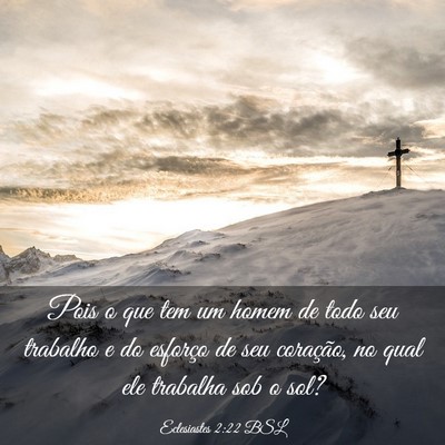 Picture 03 - Eclesiastes 2:22 BSL - Pois o que tem um homem de todo seu trabalho e do - Bible Verse Picture