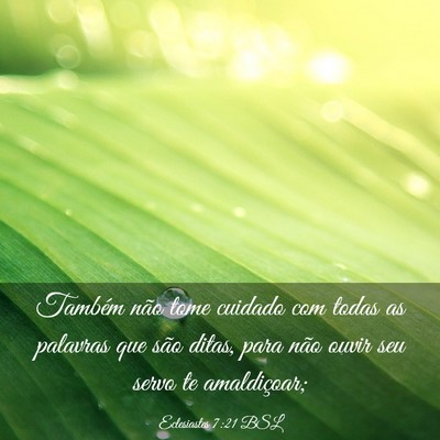 Picture 03 - Eclesiastes 7:21 BSL - Também não tome cuidado com todas as palavras - Bible Verse Picture