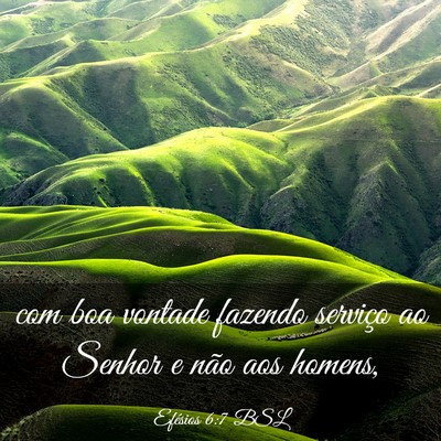 Picture 03 - Efésios 6:7 BSL - com boa vontade fazendo serviço ao Senhor e não - Bible Verse Picture