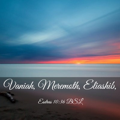 Picture 03 - Esdras 10:36 BSL - Vaniah, Meremoth, - Bible Verse Picture