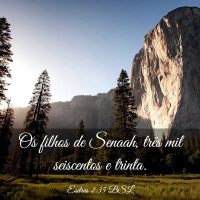 Picture 03 - Esdras 2:35 BSL - Os filhos de Senaah, três mil seiscentos e - Bible Verse Picture