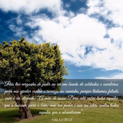 Picture 03 - Esdras 8:22 BSL - Pois tive vergonha de pedir ao rei um bando de - Bible Verse Picture