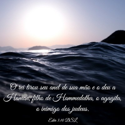 Picture 03 - Ester 3:10 BSL - O rei tirou seu anel de sua mão e o deu a Haman, - Bible Verse Picture