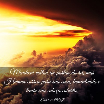 Picture 03 - Ester 6:12 BSL - Mordecai voltou ao portão do rei, mas Haman - Bible Verse Picture