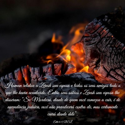 Picture 03 - Ester 6:13 BSL - Haman relatou a Zeresh sua esposa e todos os seus - Bible Verse Picture