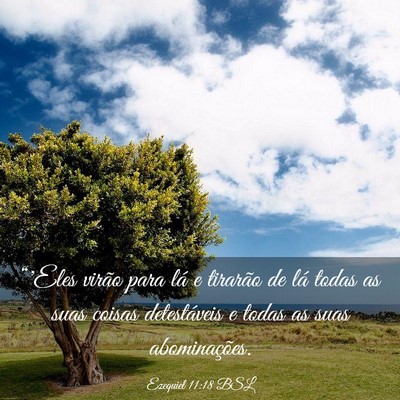 Picture 03 - Ezequiel 11:18 BSL - “'Eles virão para lá e tirarão de lá todas - Bible Verse Picture