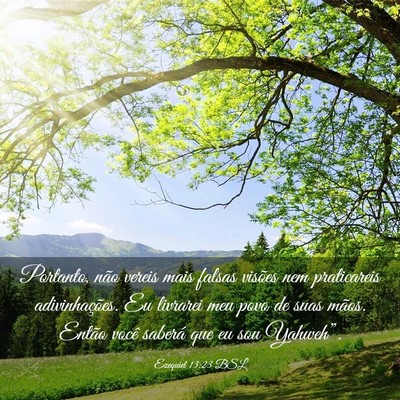 Picture 03 - Ezequiel 13:23 BSL - Portanto, não vereis mais falsas visões nem - Bible Verse Picture