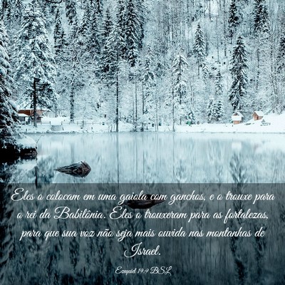 Picture 03 - Ezequiel 19:9 BSL - Eles o colocam em uma gaiola com ganchos, e o - Bible Verse Picture