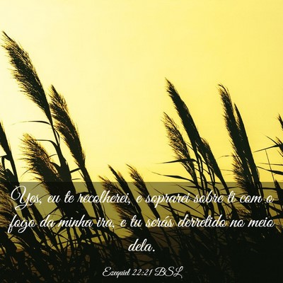Picture 03 - Ezequiel 22:21 BSL - Yes, eu te recolherei, e soprarei sobre ti com o - Bible Verse Picture