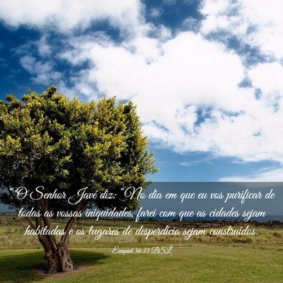 Picture 03 - Ezequiel 36:33 BSL - “'O Senhor Javé diz: “No dia em que eu vos - Bible Verse Picture