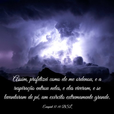Picture 03 - Ezequiel 37:10 BSL - Assim, profetizei como ele me ordenou, e a - Bible Verse Picture