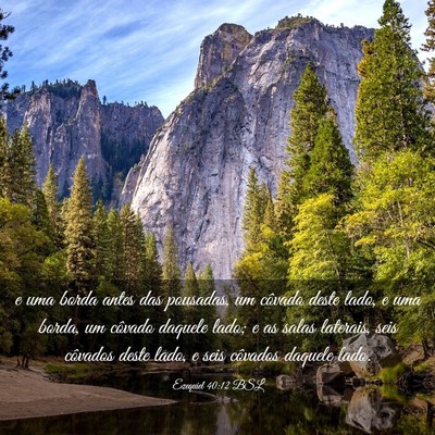 Picture 03 - Ezequiel 40:12 BSL - e uma borda antes das pousadas, um côvado deste - Bible Verse Picture