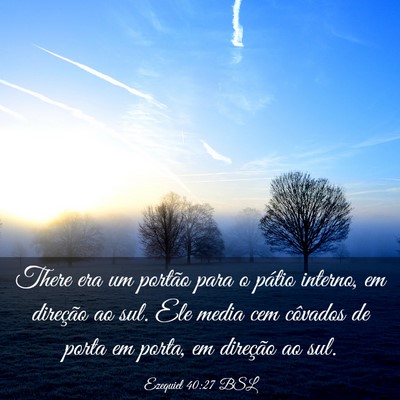 Picture 03 - Ezequiel 40:27 BSL - There era um portão para o pátio interno, em - Bible Verse Picture