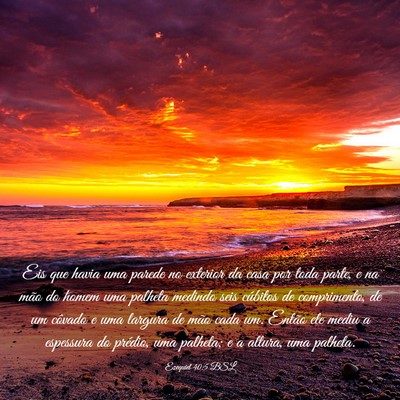Picture 03 - Ezequiel 40:5 BSL - Eis que havia uma parede no exterior da casa por - Bible Verse Picture