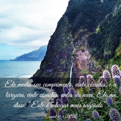 Picture 03 - Ezequiel 41:4 BSL - Ele mediu seu comprimento, vinte côvados, e a - Bible Verse Picture