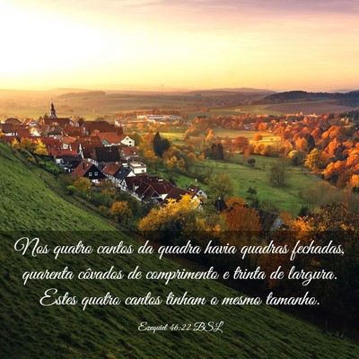 Picture 03 - Ezequiel 46:22 BSL - Nos quatro cantos da quadra havia quadras - Bible Verse Picture