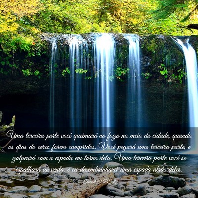 Picture 03 - Ezequiel 5:2 BSL - Uma terceira parte você queimará no fogo no - Bible Verse Picture