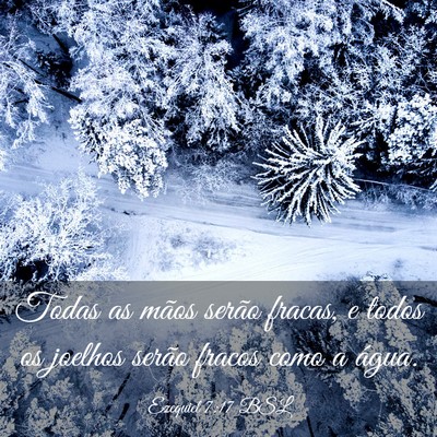 Picture 03 - Ezequiel 7:17 BSL - Todas as mãos serão fracas, e todos os joelhos - Bible Verse Picture